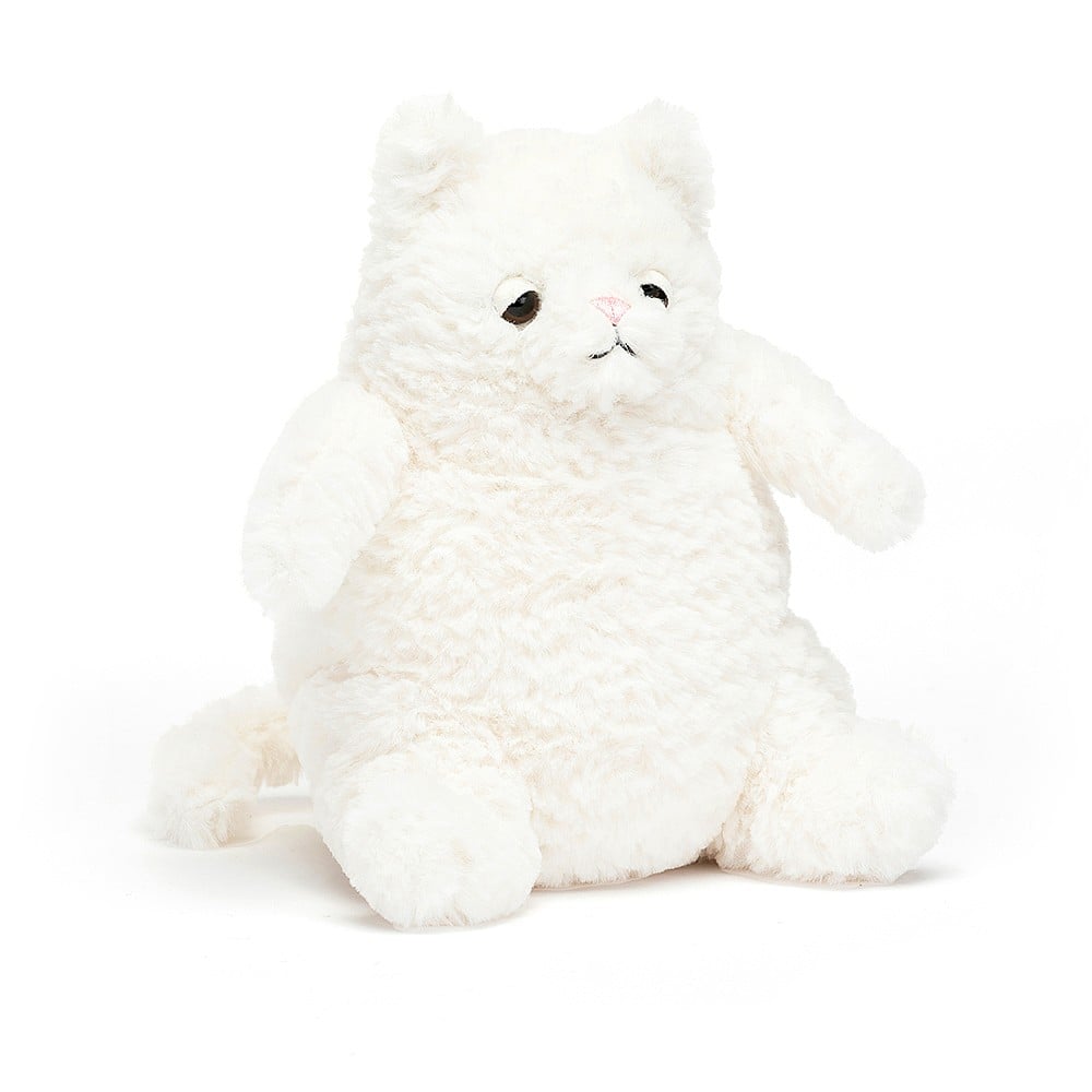 NEW Jellycat Amore Cream Cat White Chubby Cat Soft Baby Toy Comforter Plush BNwT 