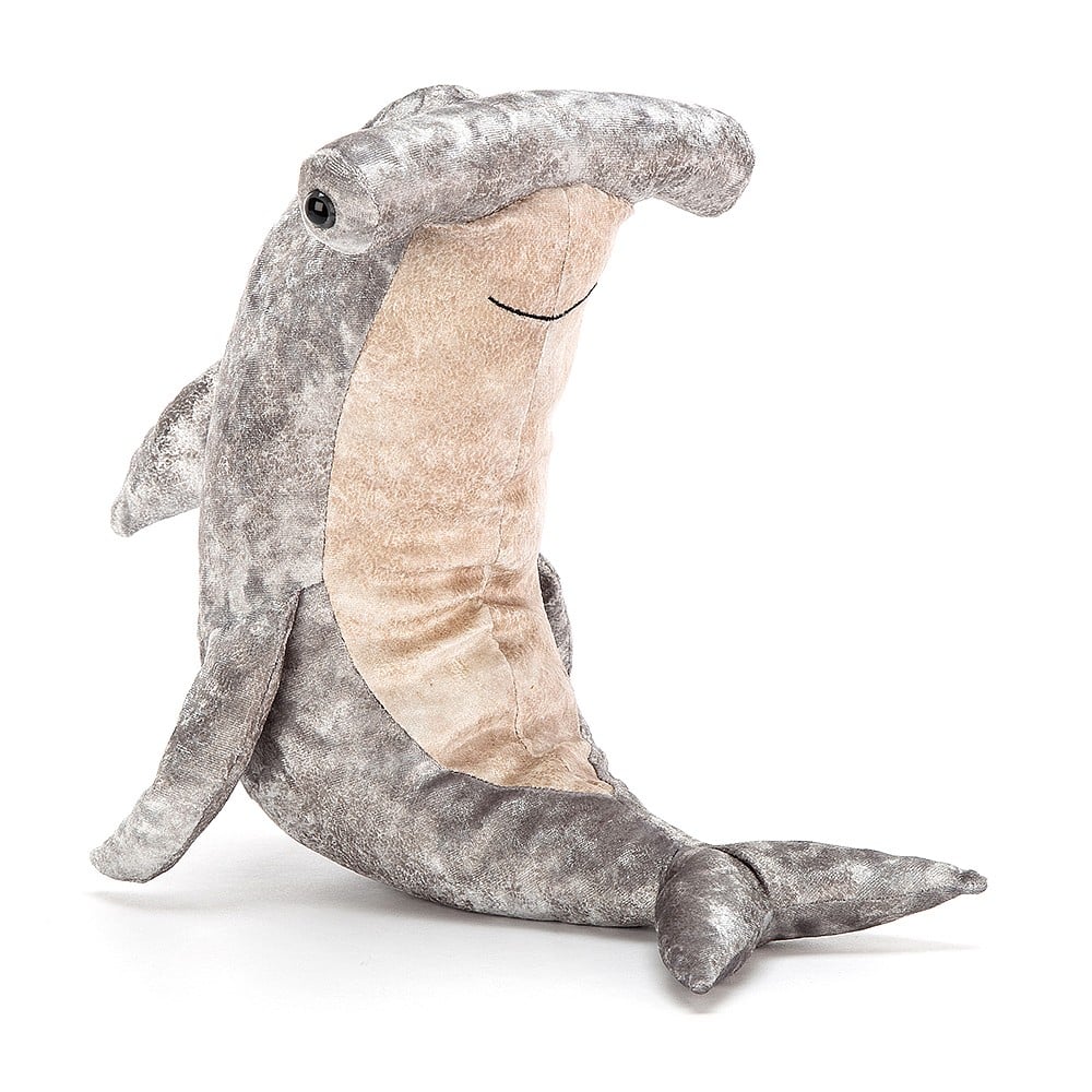 Jellycat Valentino 12" Hammerhead Shark Beanie Soft Toy Plush Animal 