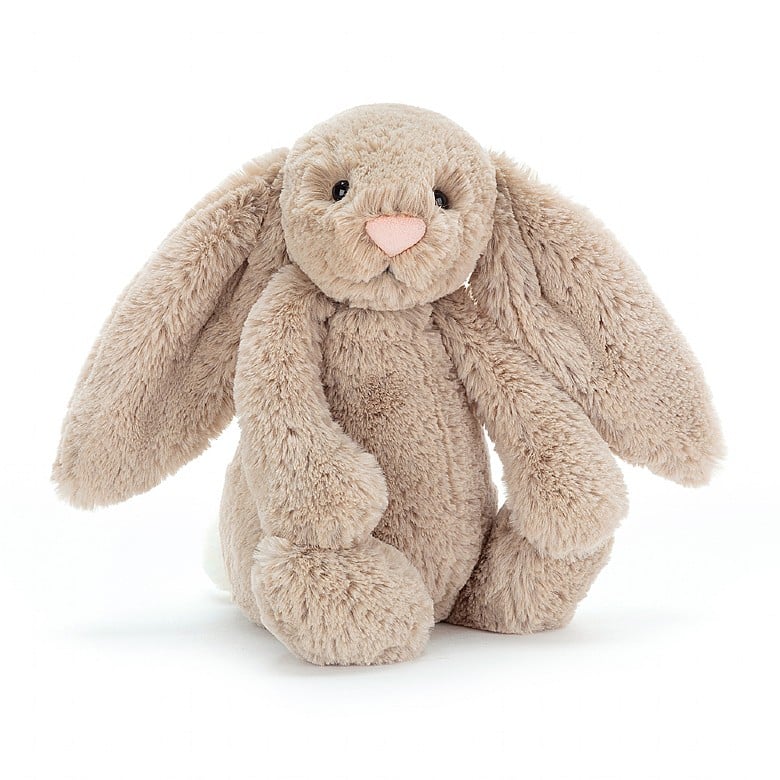 EUC Toy Jellycat 12" Bashful Bunny Rabbit Brn/Gray Fluffy Wdland Stffd Animal 0 