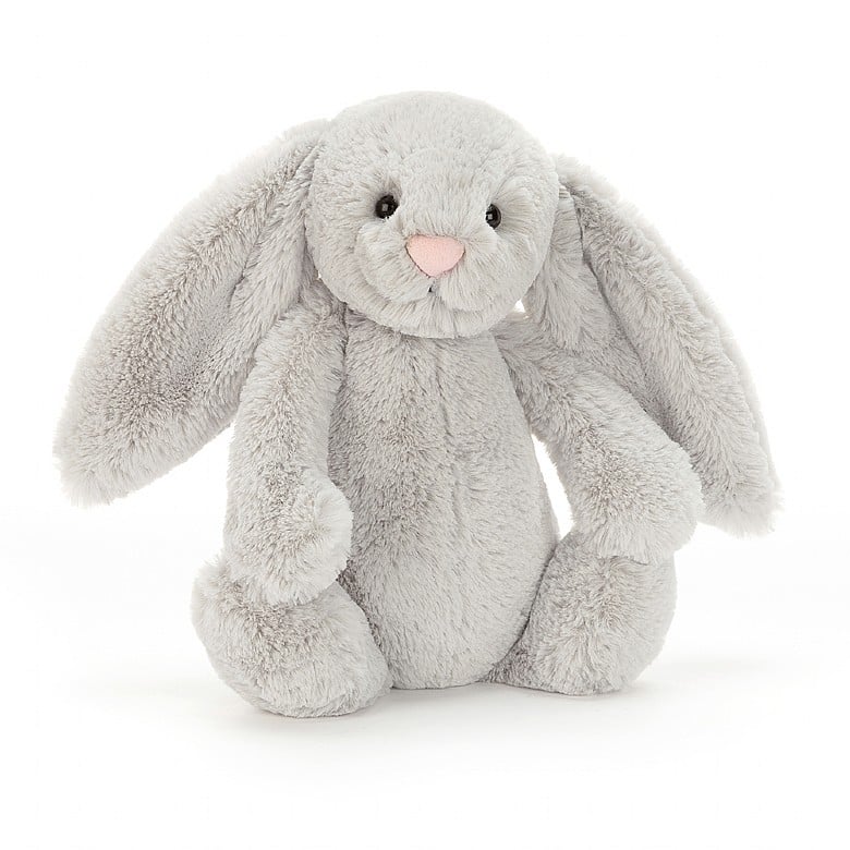 EUC Toy Jellycat 12" Bashful Bunny Rabbit Brn/Gray Fluffy Wdland Stffd Animal 0 