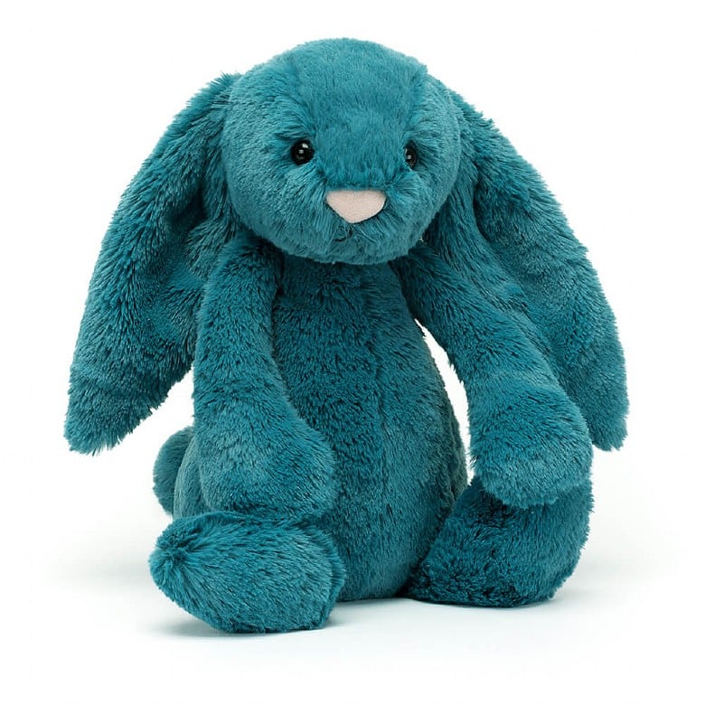 NEW Jellycat Baby Navy Bashful Bunny Soft Toy Small Tiny Blue Comforter BNWT 